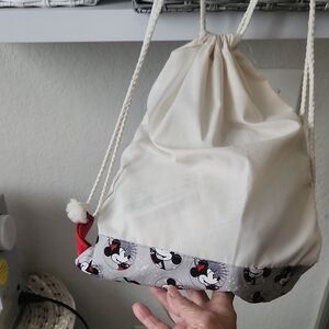 Disney Cream and Red Minnie Mouse Drawstring Backpack